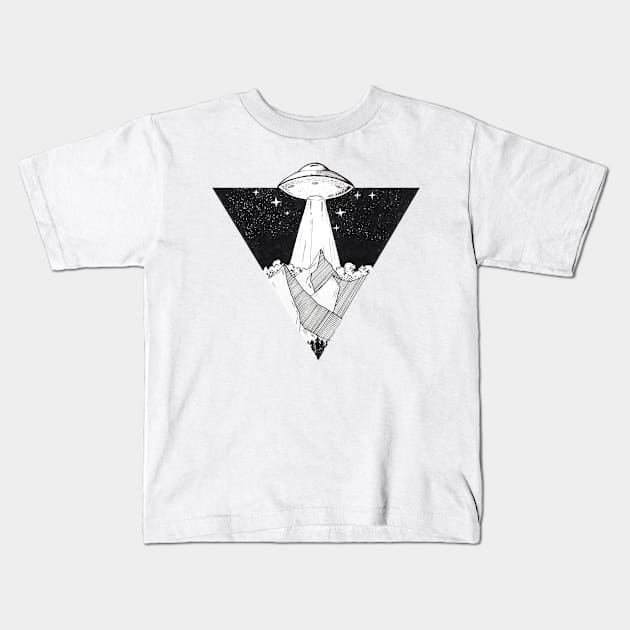 Alien Abduction Kids T-Shirt by Red Rov